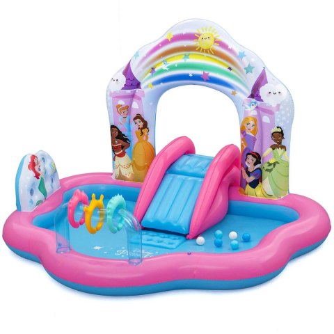 Dmuchany plac zabaw dla dzieci do ogrodu zjeżdżalnia Pricess Disney 221 x 193 x140 cm Bestway 53175