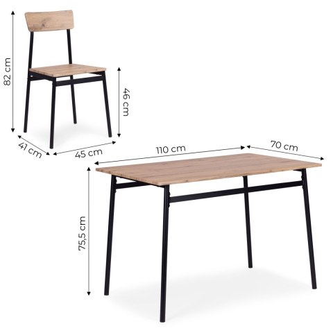 Zestaw mebli do jadalni kuchni stół + 4 krzesła MALMO ModernHome