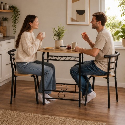 Zestaw stół 2 krzesła meble do jadalni kuchni komplet dla 2 osób loft ModernHome