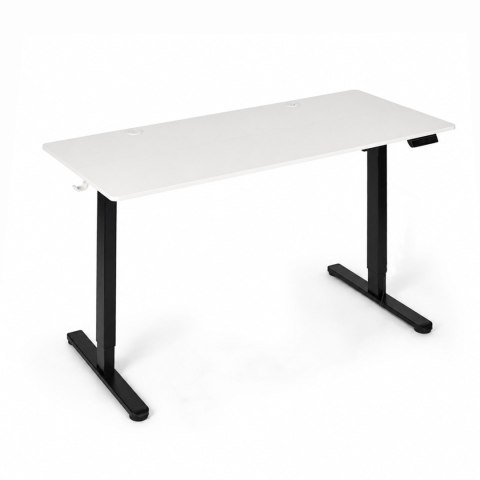 Biurko elektryczne 140x60 cm podnoszone regulacja wysokości 72-118 cm biały blat ModernHome