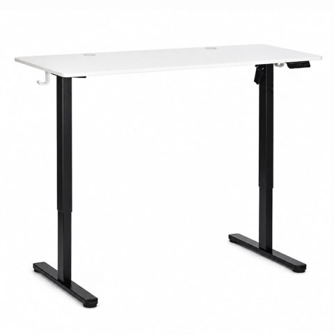 Biurko elektryczne 140x60 cm podnoszone regulacja wysokości 72-118 cm biały blat ModernHome