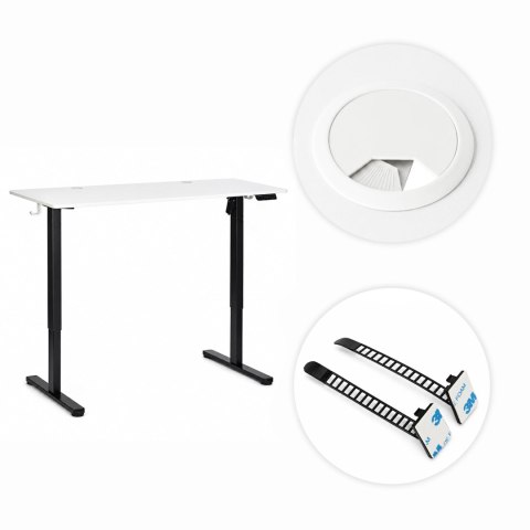 Biurko elektryczne 140x60 cm podnoszone regulacja wysokości 72-118 cm biały blat ModernHome