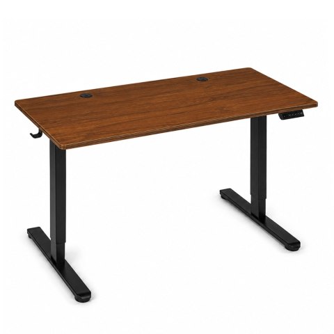 Biurko elektryczne 140x60 cm podnoszone regulacja wysokości 72-118 cm ciemny dąb ModernHome