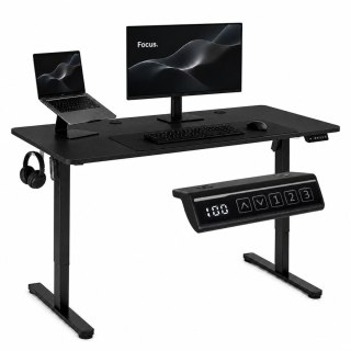 Biurko elektryczne 140x60 cm podnoszone regulacja wysokości 72-118 cm czarne ModernHome