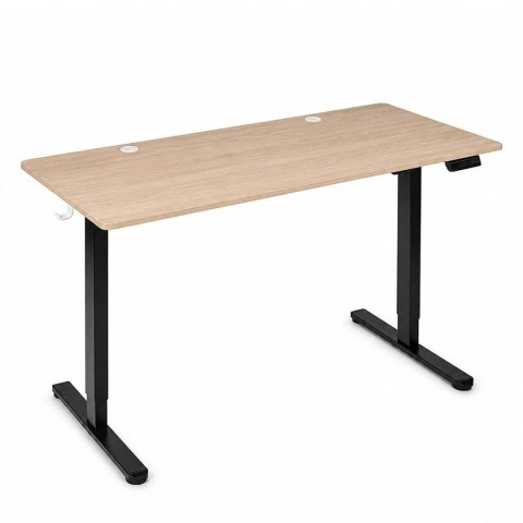Biurko elektryczne 140x60 cm podnoszone regulacja wysokości 72-118 cm jasny dąb ModernHome