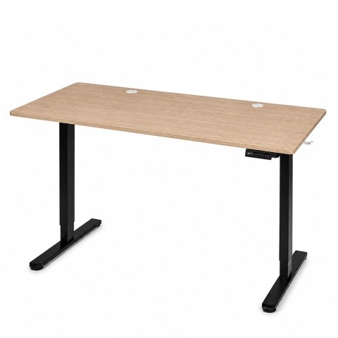 Biurko elektryczne 140x60 cm podnoszone regulacja wysokości 72-118 cm jasny dąb ModernHome