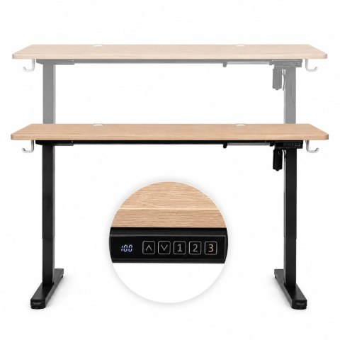 Biurko elektryczne 140x60 cm podnoszone regulacja wysokości 72-118 cm jasny dąb ModernHome