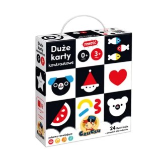 Duże karty kontrastowe dla niemowląt 0+ - CzuCzu 24 szt.