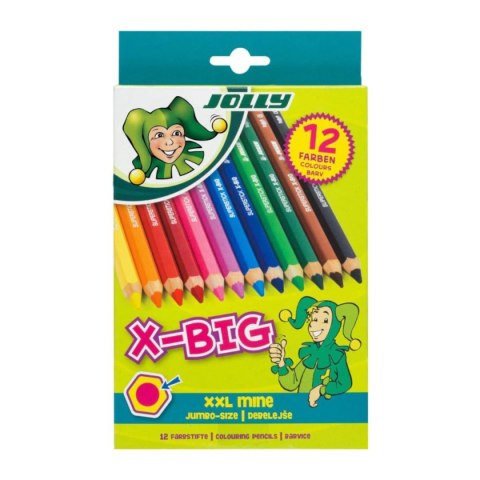Kredki duże dla dzieci X-Big 12 kolorów - Jolly 3+