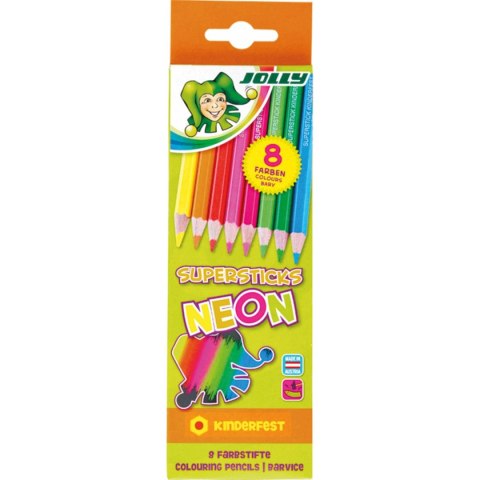Kredki neonowe Jolly Supersticks 8 szt. - kolorowe dla dzieci 3+