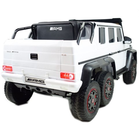 MEGA POJAZD- ORYGINALNY MERCEDES G63, NAPĘD 6X6, MIĘKKIE KOŁA, MIĘKKIE SIEDZENIE, SIEDZENIE DLA RODZICA, 12v14AH/ABL-1801