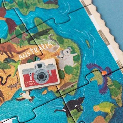 Puzzle tekturowe Animal Planet 70 el. z grą - Londji 5+