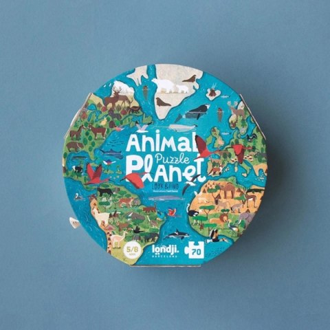 Puzzle tekturowe Animal Planet 70 el. z grą - Londji 5+