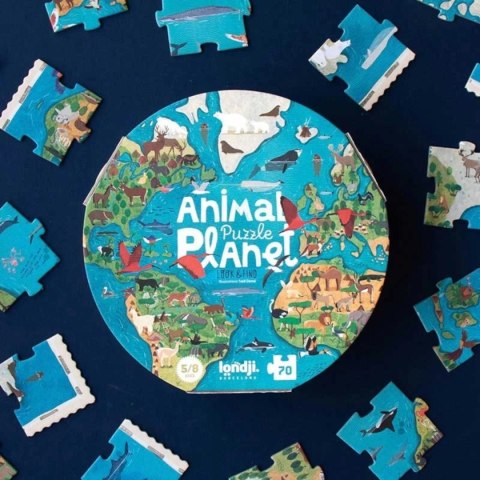Puzzle tekturowe Animal Planet 70 el. z grą - Londji 5+