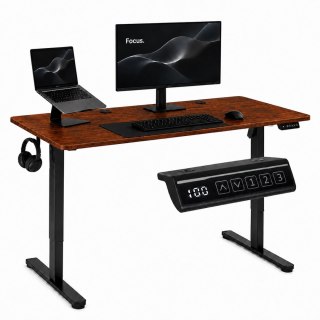 Biurko elektryczne 140x60 cm podnoszone regulacja wysokości 72-118 cm postarzany dąb ModernHome