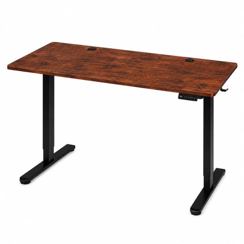 Biurko elektryczne 140x60 cm podnoszone regulacja wysokości 72-118 cm postarzany dąb ModernHome