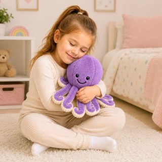 Pluszowa Ośmiornica Maskotka Przytulanka Sprężyste Macki Fioletowa 30 cm