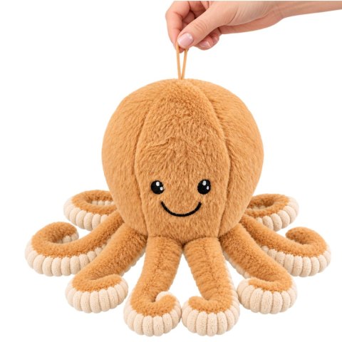 Pluszowa Ośmiornica Maskotka Przytulanka Z Przyssawką Beżowa 16 cm