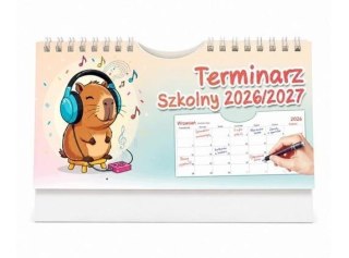 Kalendarz 2026/27 szkolny biurkowy planer Kapibara