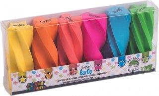 Gumki do mazania Burgo neon 6szt