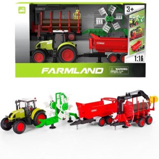 Traktor z 3 przyczepami światło i dżwięk