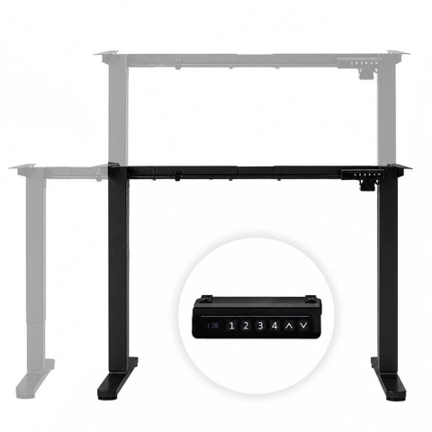 Stelaż biurka elektryczny regulacja wysokości 72-118 cm blat do 160 cm czarny ModernHome