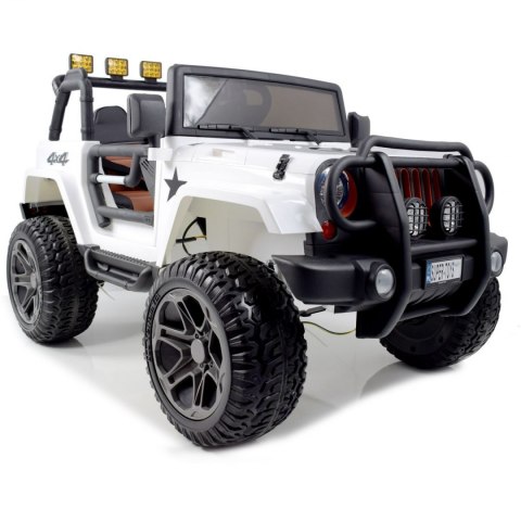 MEGA JEEP 4X4 Z REDUKTOREM NAPĘDU EXCLUSIVE, WOLNY START,MIĘKKIE KOŁA, 2x12V 10 Ah/WXE1688