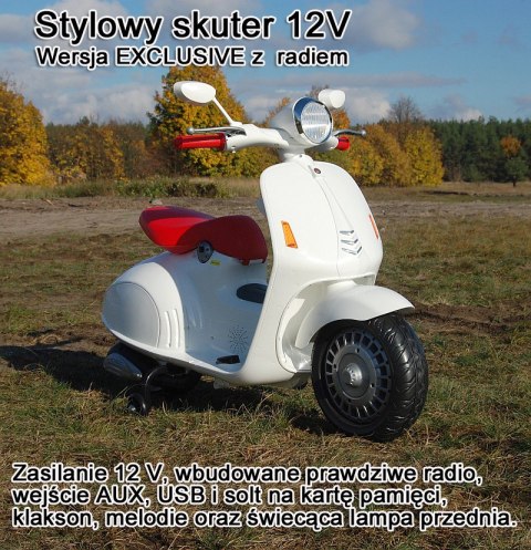 STYLOWY SKUTER NA AKUMULATOR Z BOCZNYMI KÓŁKAMI I RADIEM/CH8820 STYLOWY SKUTER NA AKUMULATOR Z BOCZNYMI KÓŁKAMI I RADIEM/CH8820