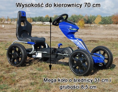 MEGA GOKART MIĘKKIE KOŁA EVA 5-12 lat, DO 60 KG/1502