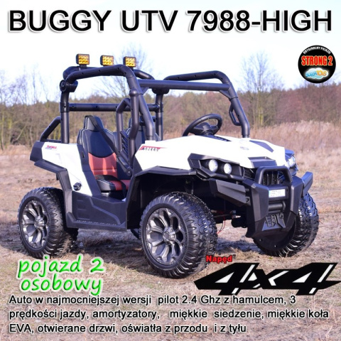 MEGA BUGGY UTV DLA 2 DZIECI, 4 SILNIKI, MIĘKKIE SIEDZENIE, MIĘKKIE KOŁA/7988-HIGH