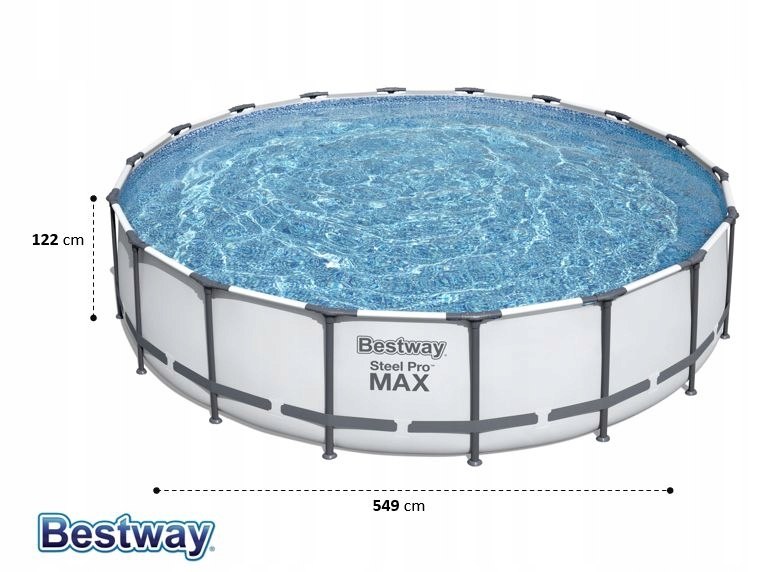 Basen Ogrodowy Bestway Stelażowy 549x122 56462 MAX Długość 549 cm