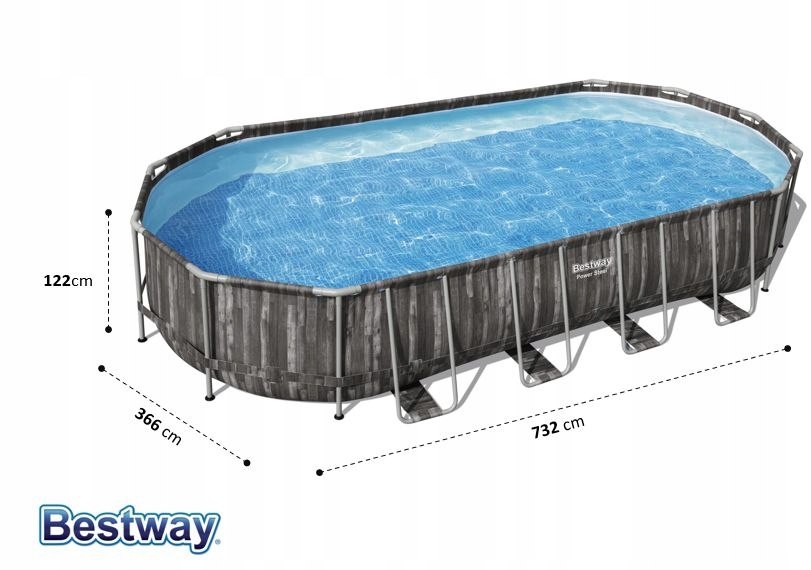 Basen Ogrodowy Bestway Stelażowy 732x366x122 5611T Długość 732 cm