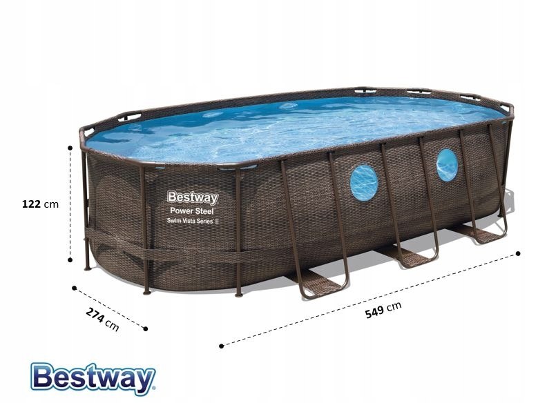 Basen Ogrodowy Bestway Stelażowy 549x274x122 56716 Długość 549 cm