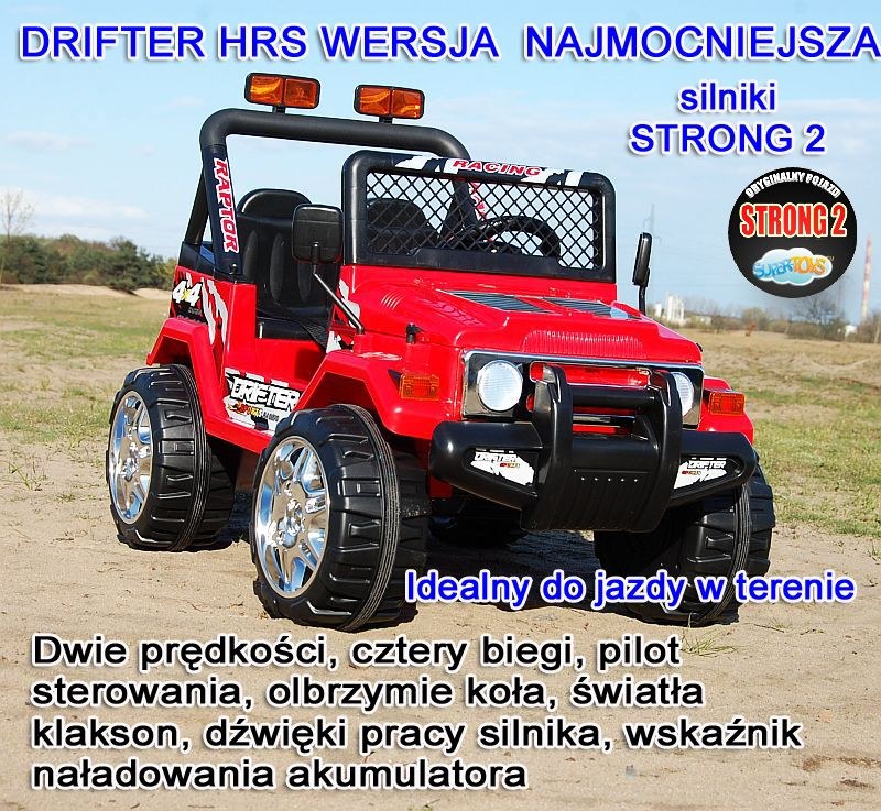 Auto na akumulator terenowy Raptor Drifter 2 osobowy z pilotem S-618​ czerwony