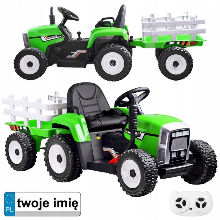 Traktor z przyczepą na akumulator + pilot PA0242